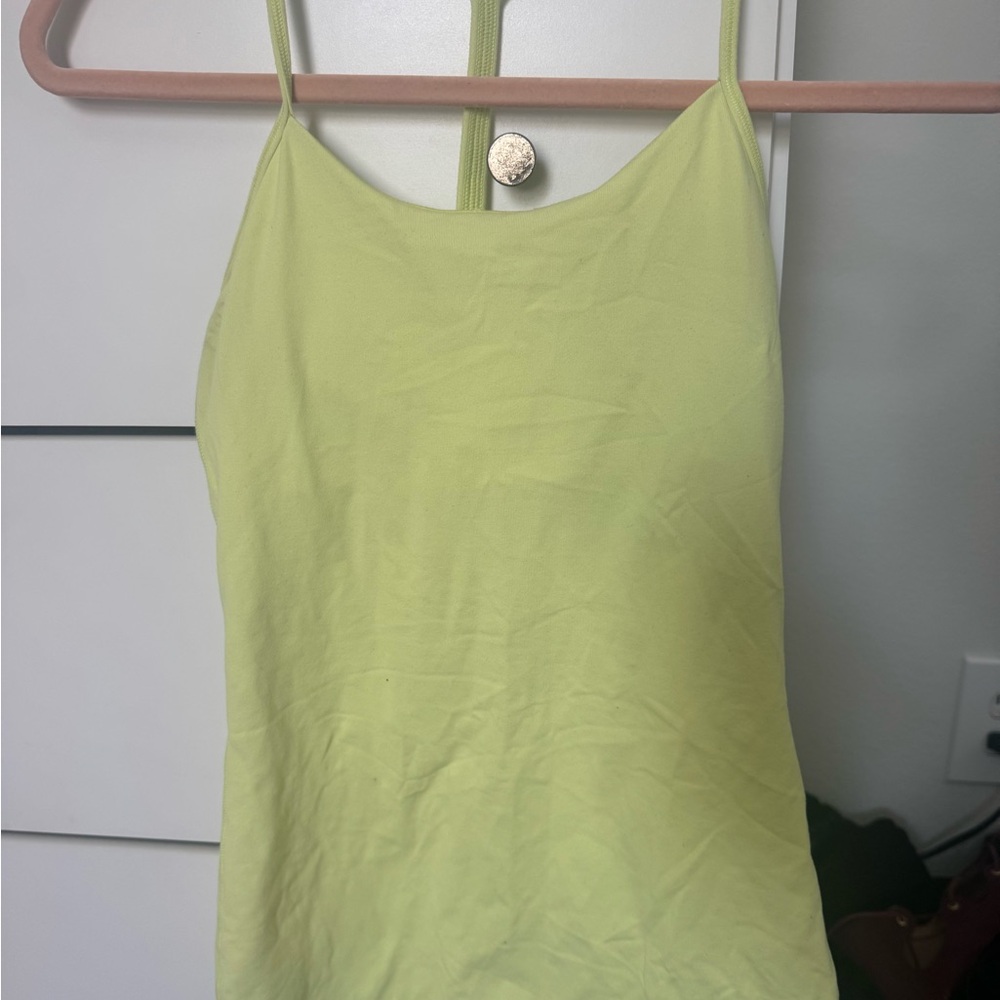 Yellow Lululemon Raceback Padded Top